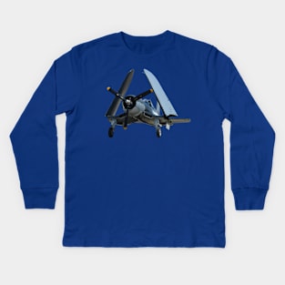 F4U Corsair (front print) Kids Long Sleeve T-Shirt